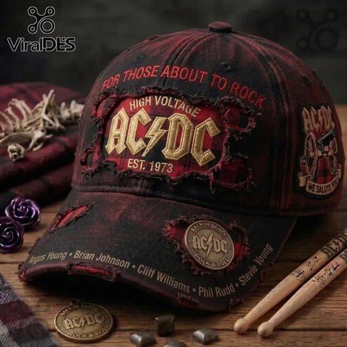 AC/DC Rock Band Distressed Baseball Cap Limited Edition