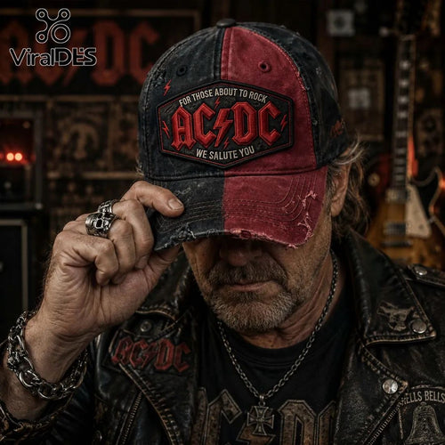 AC/DC For Those About To Rock We Salute You Distressed Baseball Cap
