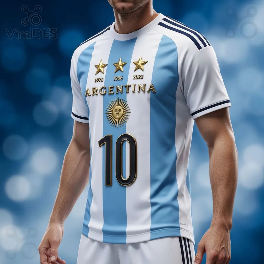 Premium Argentina 3-Star World Cup Football Shirt