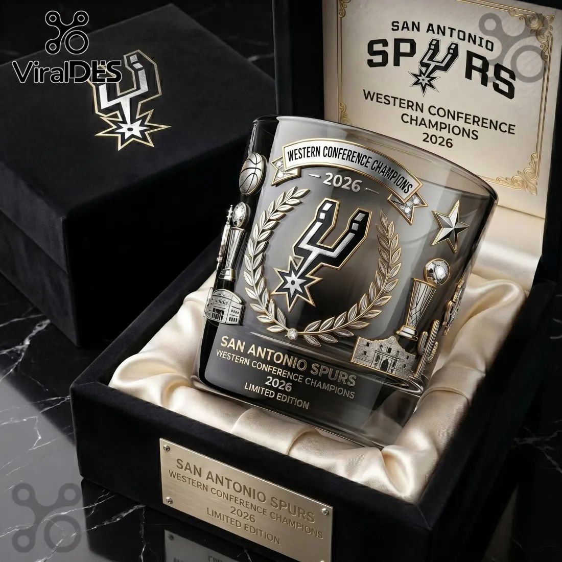 San Antonio Spurs 2026 Western Conference Champions Whiskey Glass