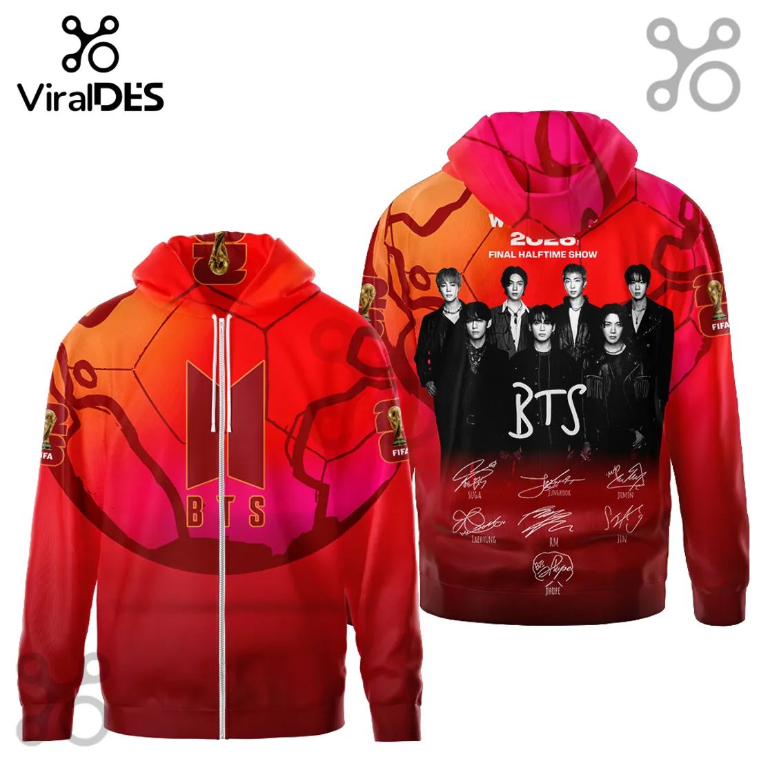 BTS K-Pop FIFA 2026 Halftime Show Signatures Hoodie