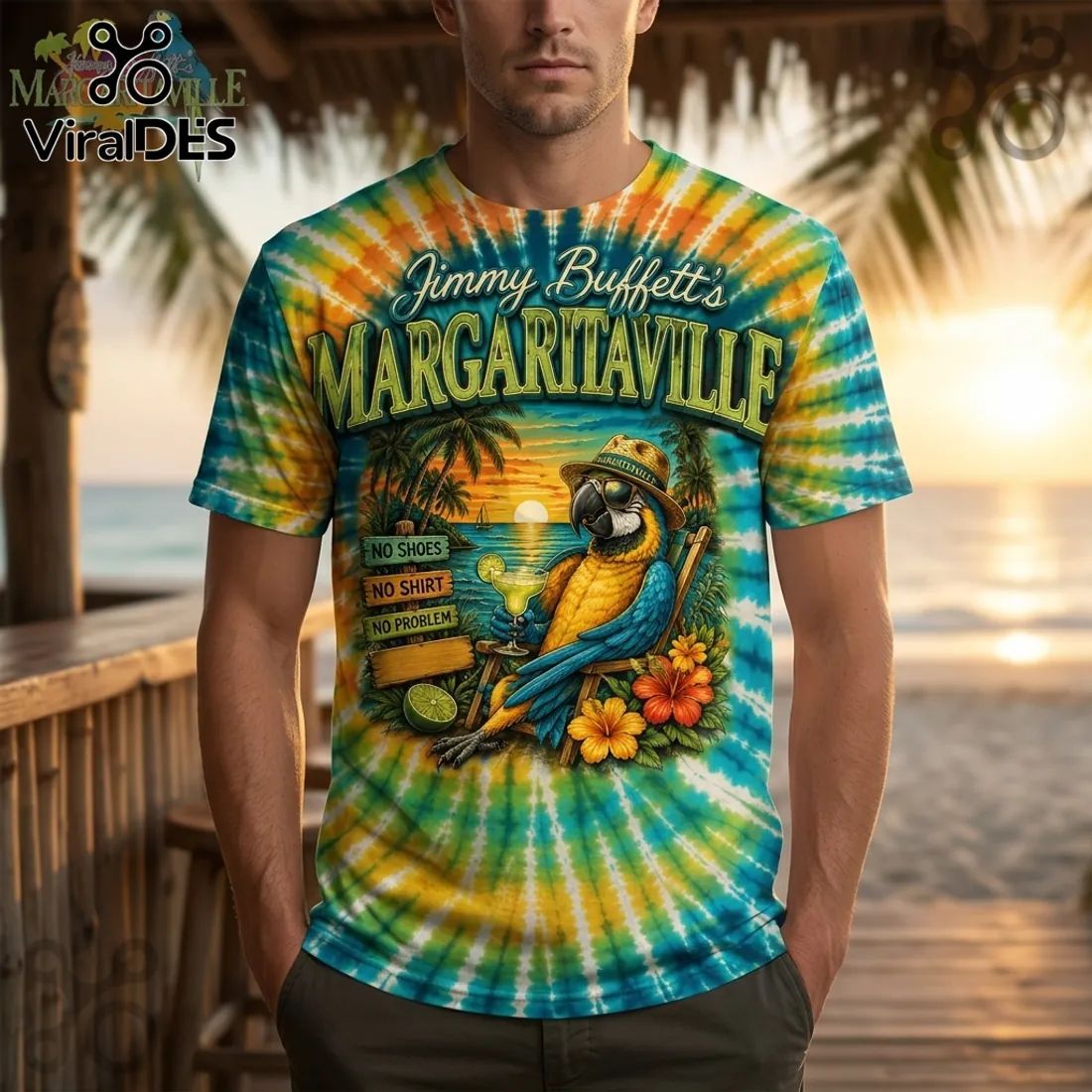 Jimmy Buffett Margaritaville Parrot No Shoes No Shirt