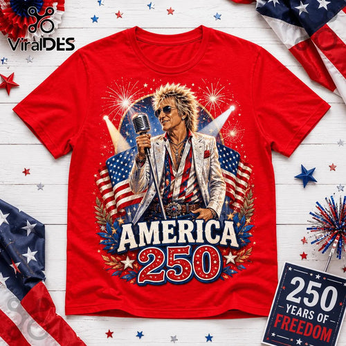 2026 Rod Stewart x America 250 Years of Freedom Red Shirt