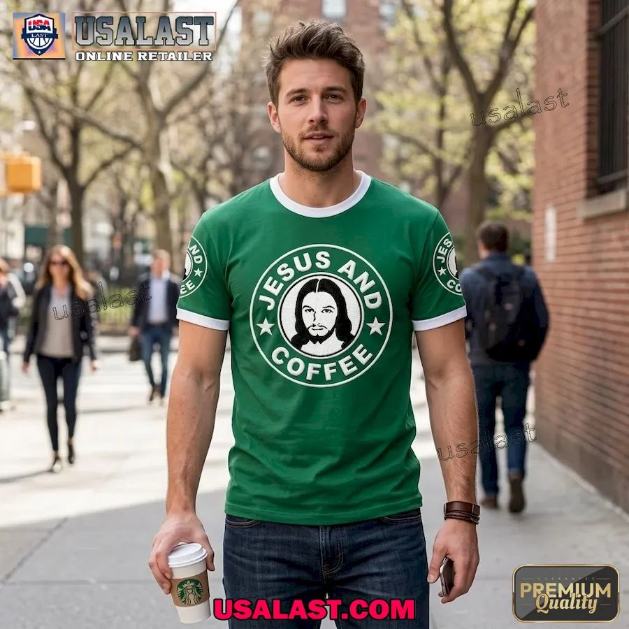 Jesus And Starbucks Coffee Casual T-Shirt