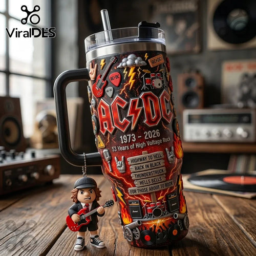 AC/DC High Voltage Rock 53rd Anniversary Stainless Steel Tumbler 40oz