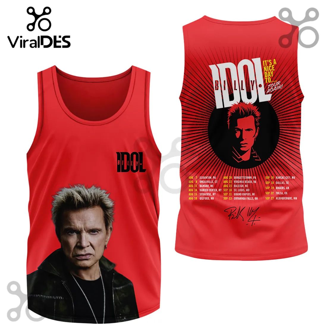 Billy Idol It’s a Nice Day To Tour Again Concert Commemorative Hoodie