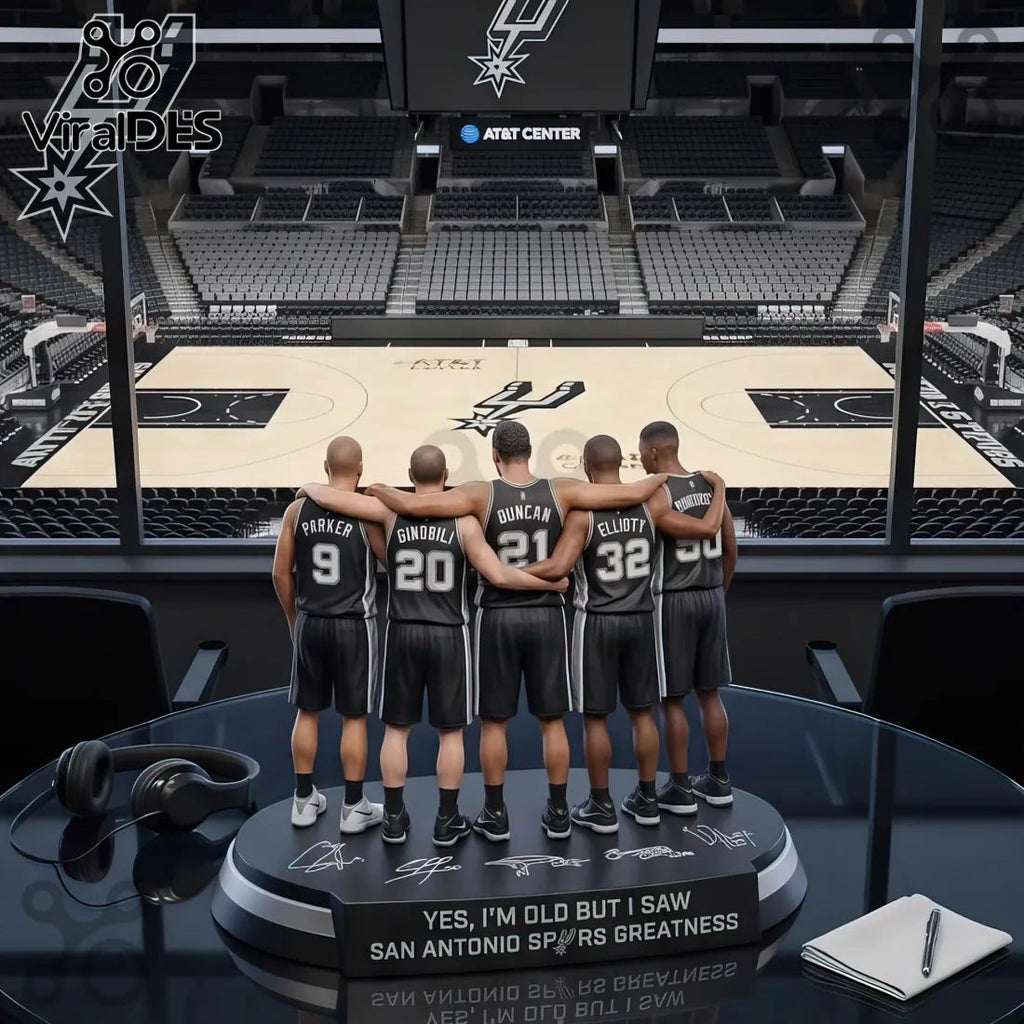 NBA Spurs Legends Commemorative 5 Hall of Fame Acrylic Plaque