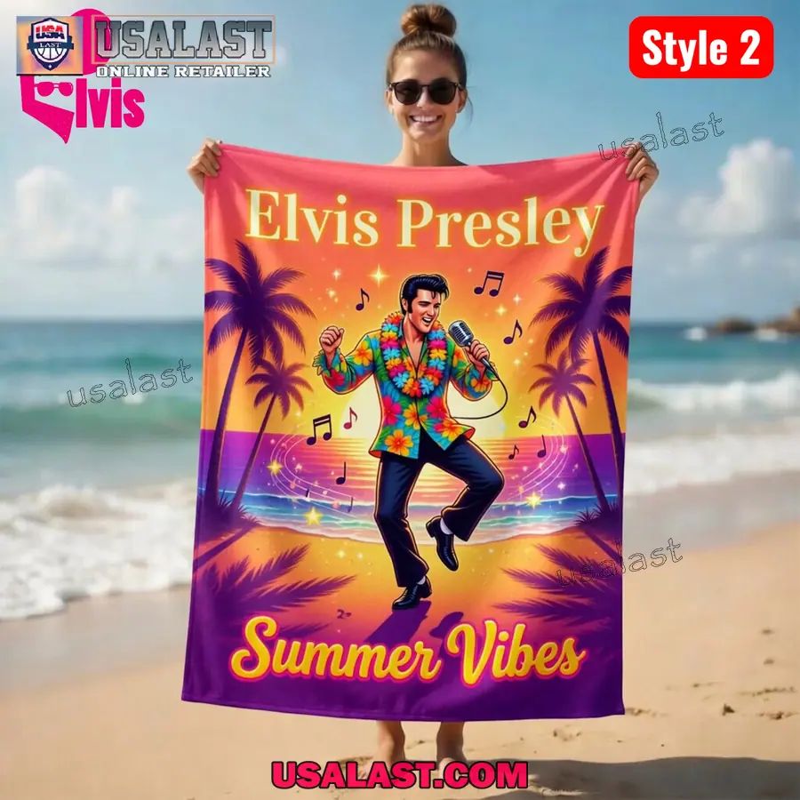 Elvis Presley Summer Vibes Beach Towel