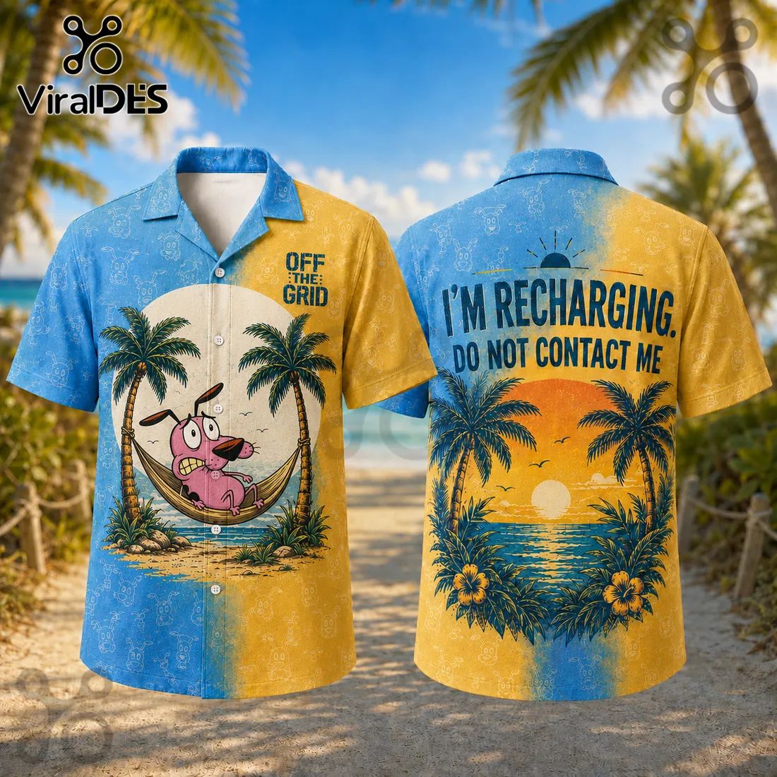 Courage the Cowardly Dog Off the Grid Hawaiian Shirt