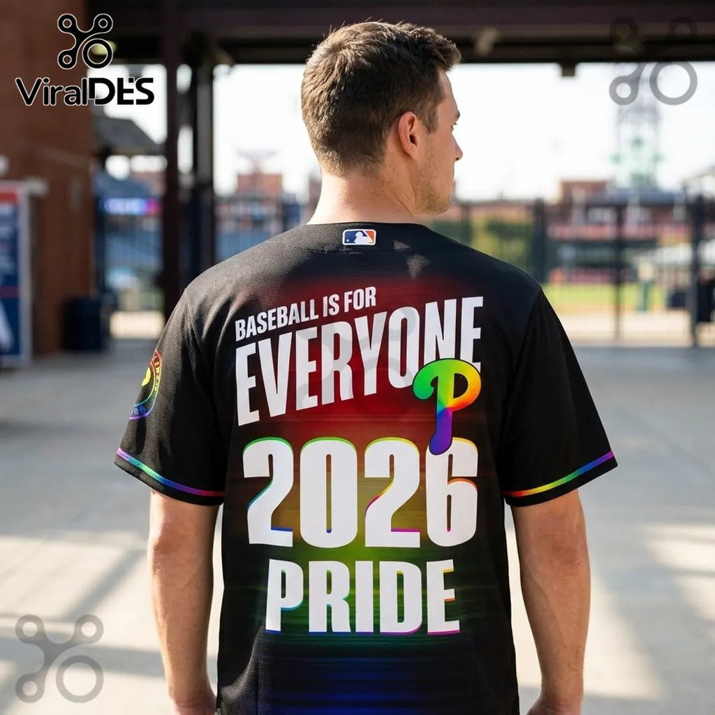 Philadelphia Phillies 2026 Black Rainbow Pride 2026 Baseball Jersey