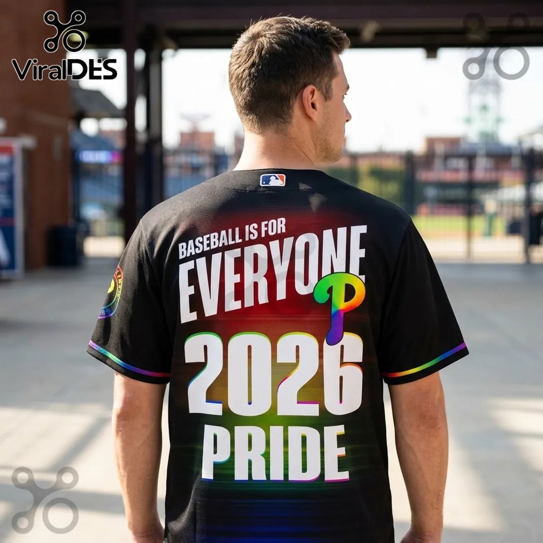 Philadelphia Phillies 2026 Black Rainbow Pride 2026 Baseball Jersey