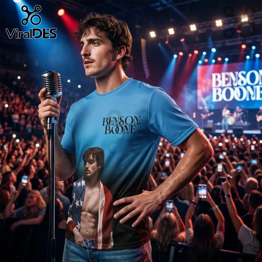 Benson Boone Wanted Man Tour 2026 Dates Graphic Concert T-Shirt