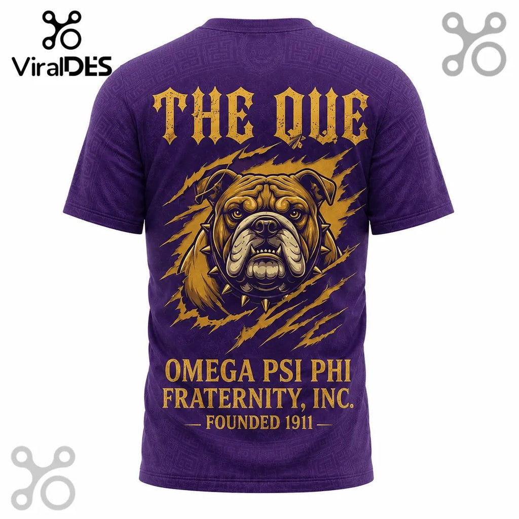 Omega Psi Phi Fraternity The Que Mascot Purple and Gold T-Shirt