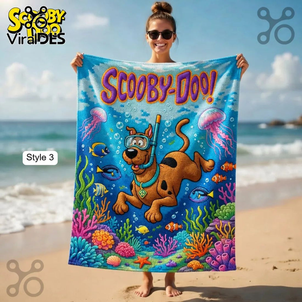 Scooby-Doo Summer Vibes Mystery Inc. Tropical Fun Vibrant Beach Towel