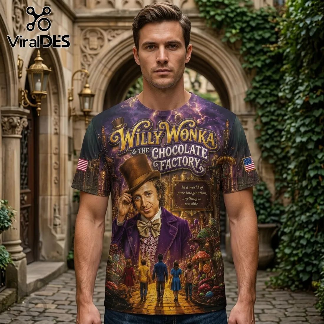 Willy Wonka x USA 250th Anniversary 1776-2026 Patriotic Gift for Men T-Shirt