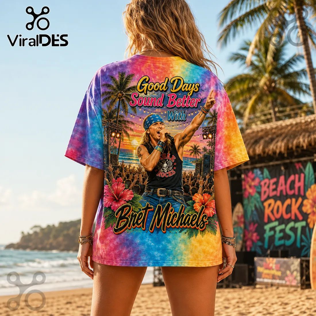 Bret Michaels Good Days Summer Vibes Tropical 2026 T-Shirt