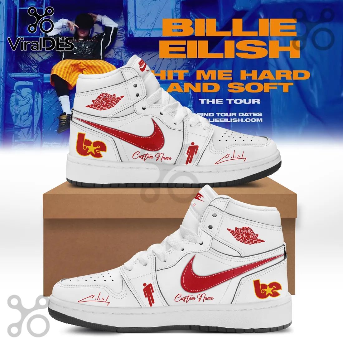 Billie Eilish Hit Me Hard & Soft Tour Custom High-Top Sneakers