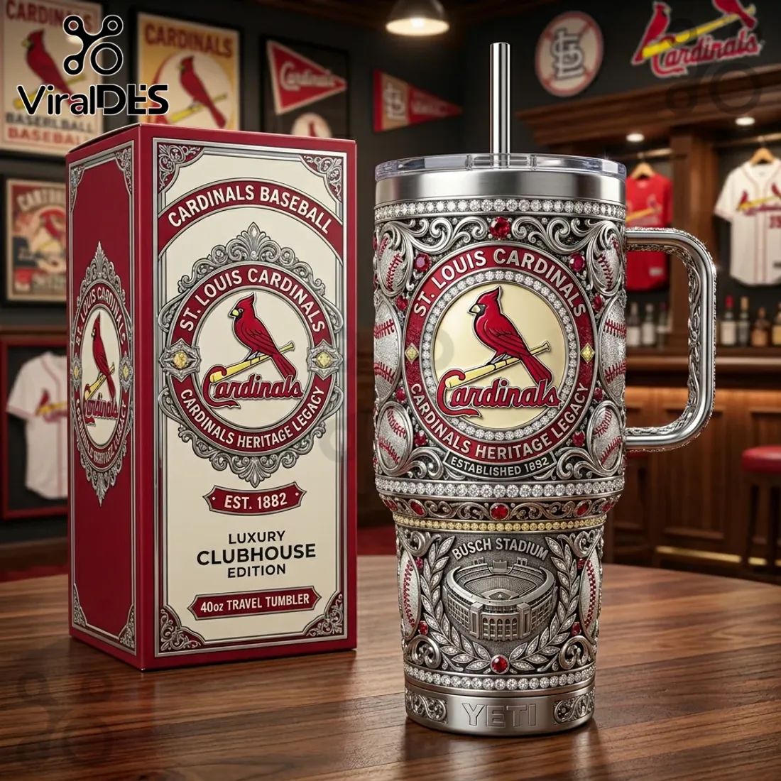 St. Louis Cardinals Luxury Engraved 40oz Tumbler