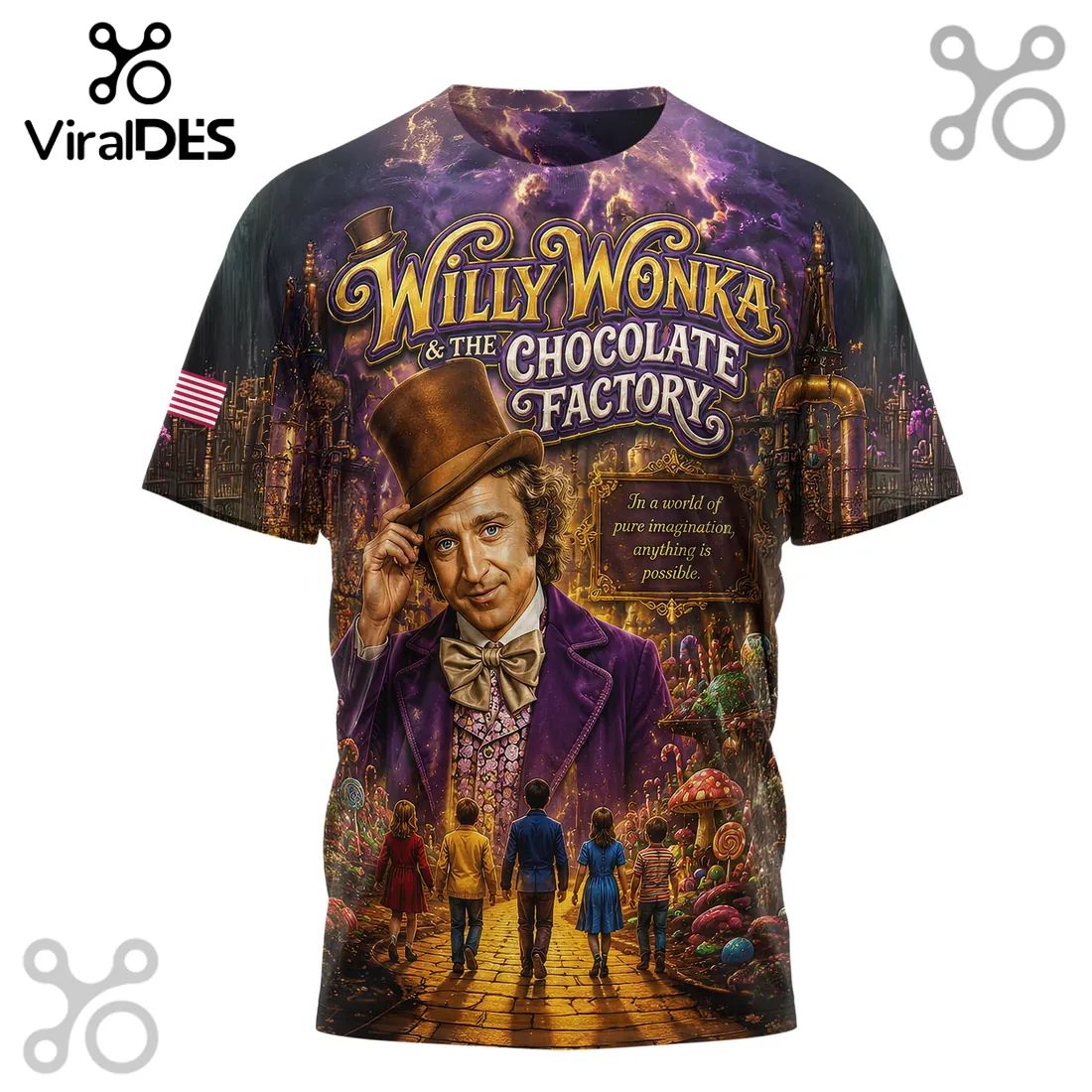 Willy Wonka x USA 250th Anniversary 1776-2026 Patriotic Gift for Men T-Shirt