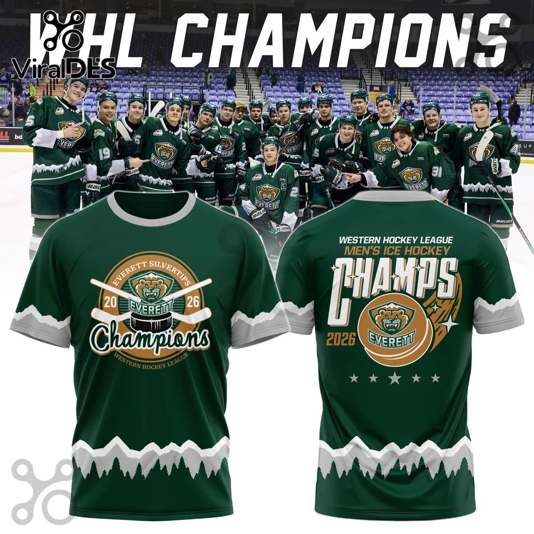Everett Silvertips WHL Champions 2026 Pullover Hoodie