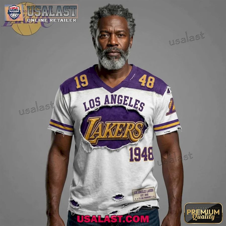 Los Angeles Lakers All Over Printed V-Neck Shirt