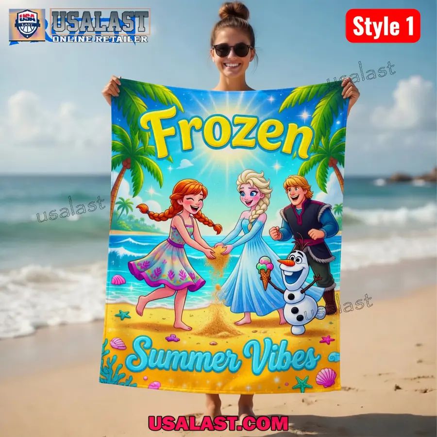 Frozen Movie Summer Vibes Beach Towel