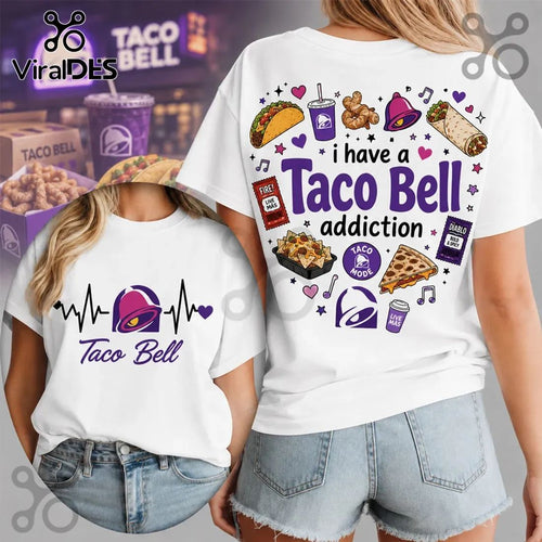 2026 Taco Bell Heartbeat Logo White T-Shirt