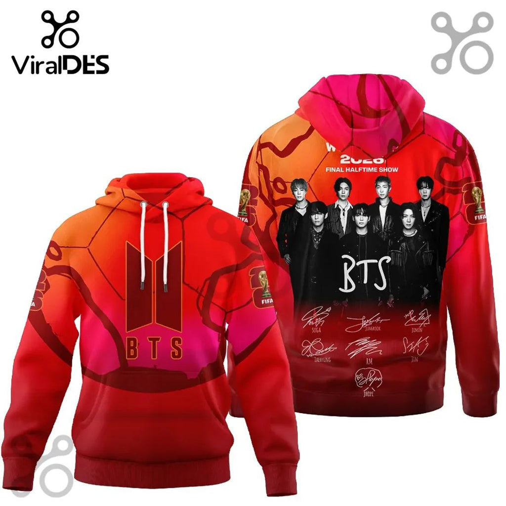 BTS K-Pop FIFA 2026 Halftime Show Signatures Hoodie