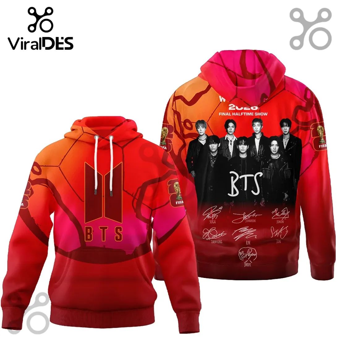 BTS K-Pop FIFA 2026 Halftime Show Signatures Hoodie