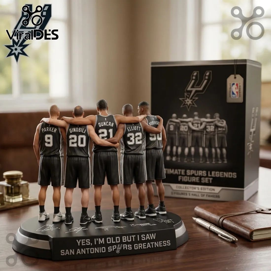 NBA Spurs Legends Commemorative 5 Hall of Fame Acrylic Plaque