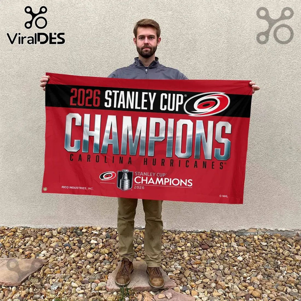 Carolina Hurricanes 2026 Stanley Cup Champions Red Double Sided House Flag