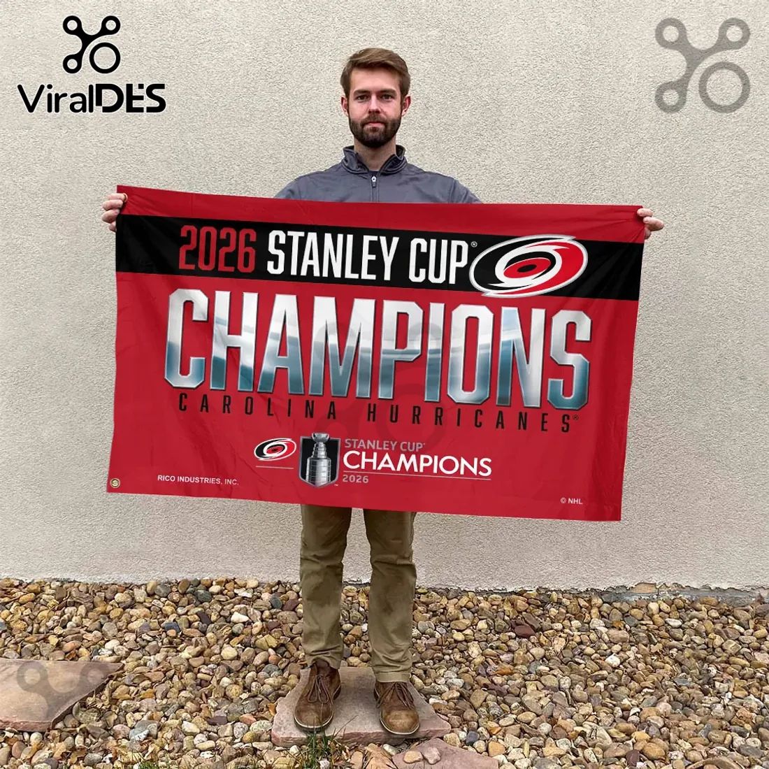 Carolina Hurricanes 2026 Stanley Cup Champions Red Double Sided House Flag