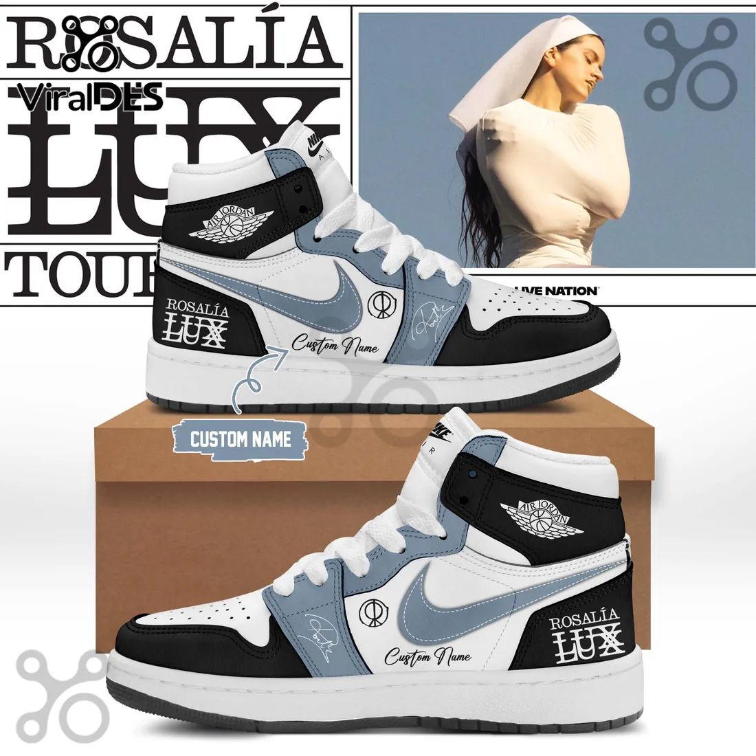 Rosalía LUX Tour Limited Edition Signature Custom High-Top Sneakers