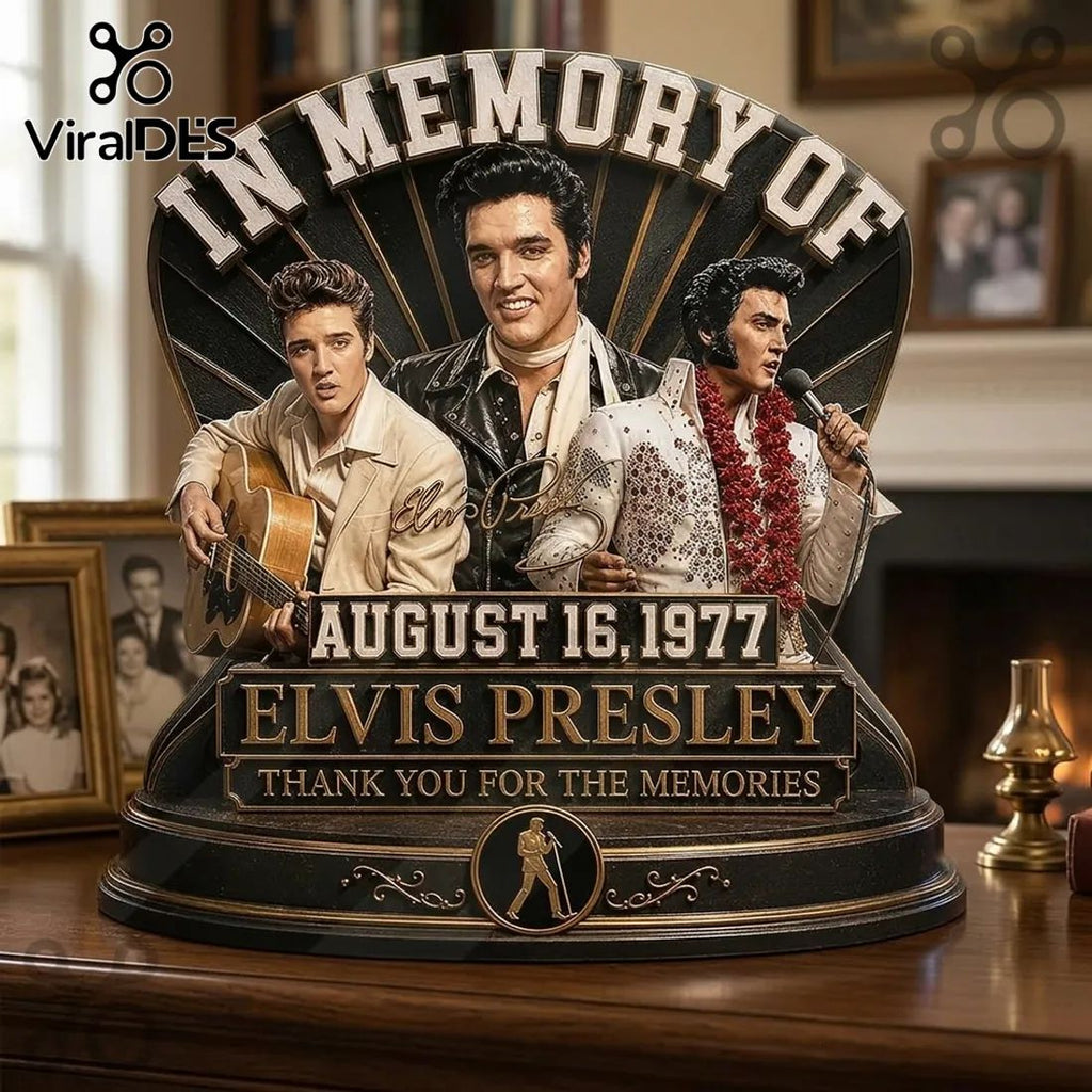 Elvis Presley In Memory Of 1977 Memorial Tribute Collectible Sculpted Plaque