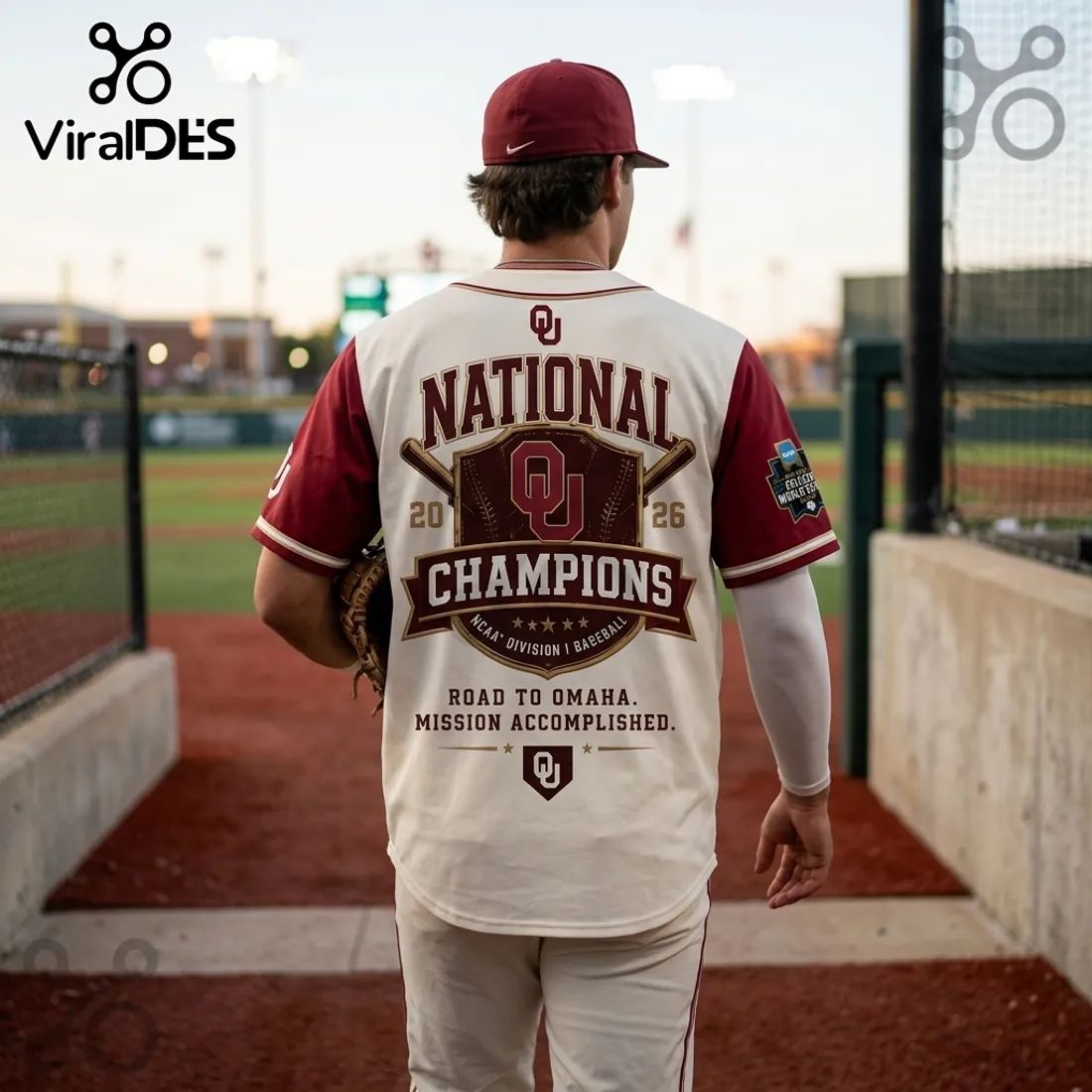 Oklahoma Sooners 2026 Baseball National Champions Cream Jersey