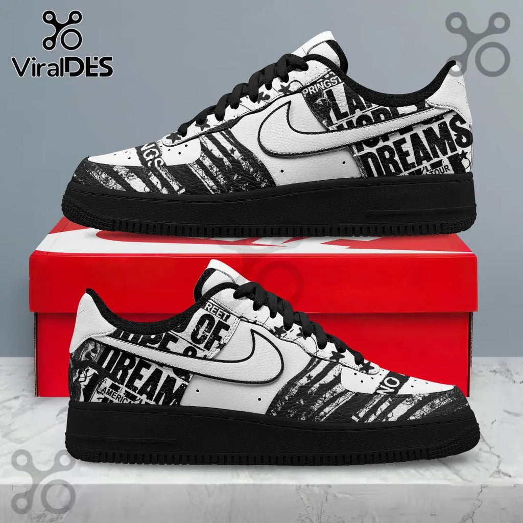 Black White Grunge Graphic Custom Streetwear Design Sneakers