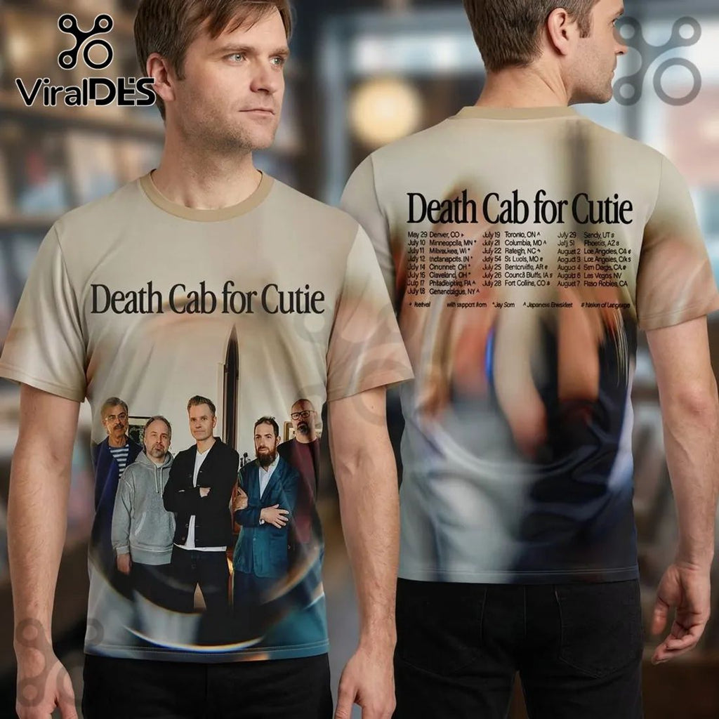 Death Cab for Cutie Concert Tour Dates All Over Print 3D T-Shirt