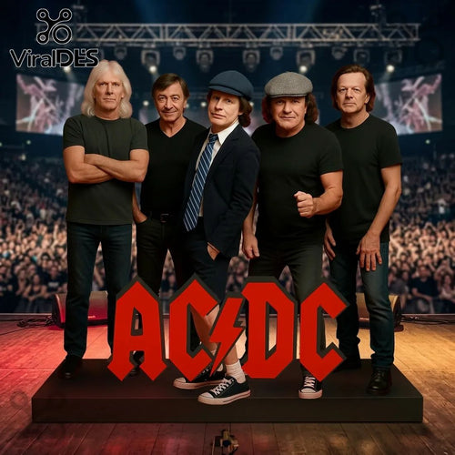 AC/DC Iconic Rock Band Premium Detailed Figures Acrylic Plaque