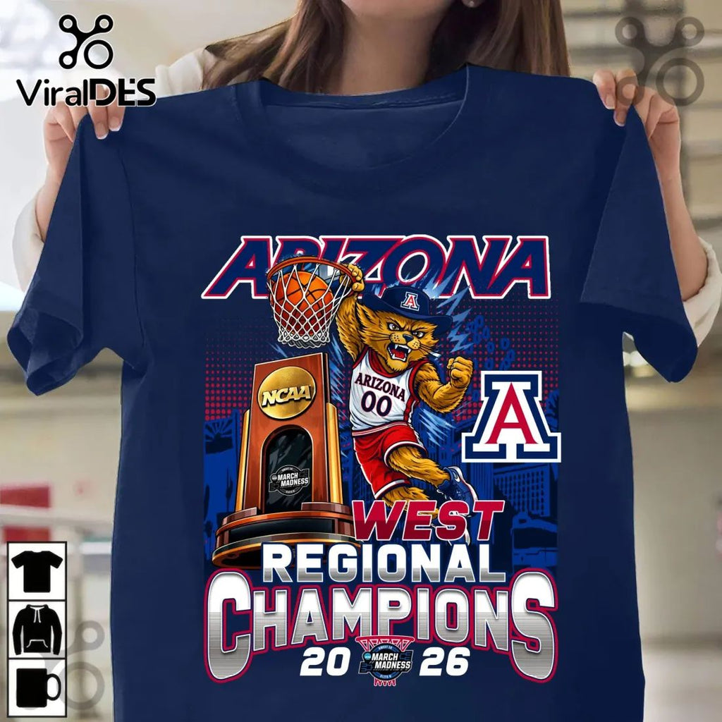 Arizona Wildcats 2026 NCAA West Regional Champions Basketball T-Shirt