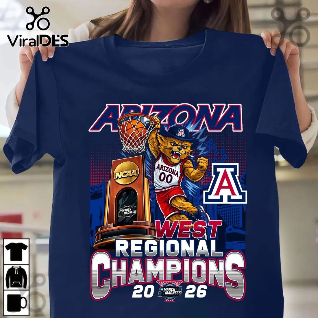 Arizona Wildcats 2026 NCAA West Regional Champions Basketball T-Shirt