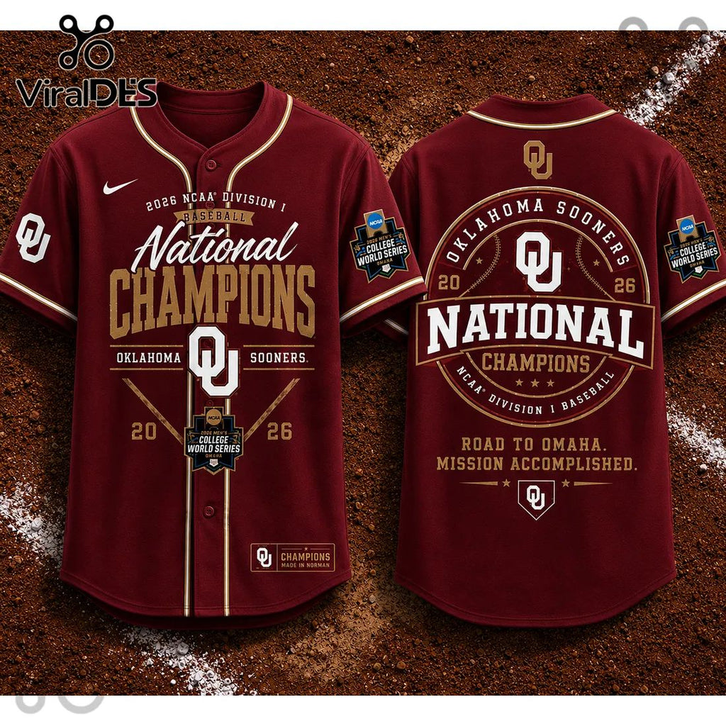 Oklahoma Sooners 2026 Baseball National Champions Maroon Jersey