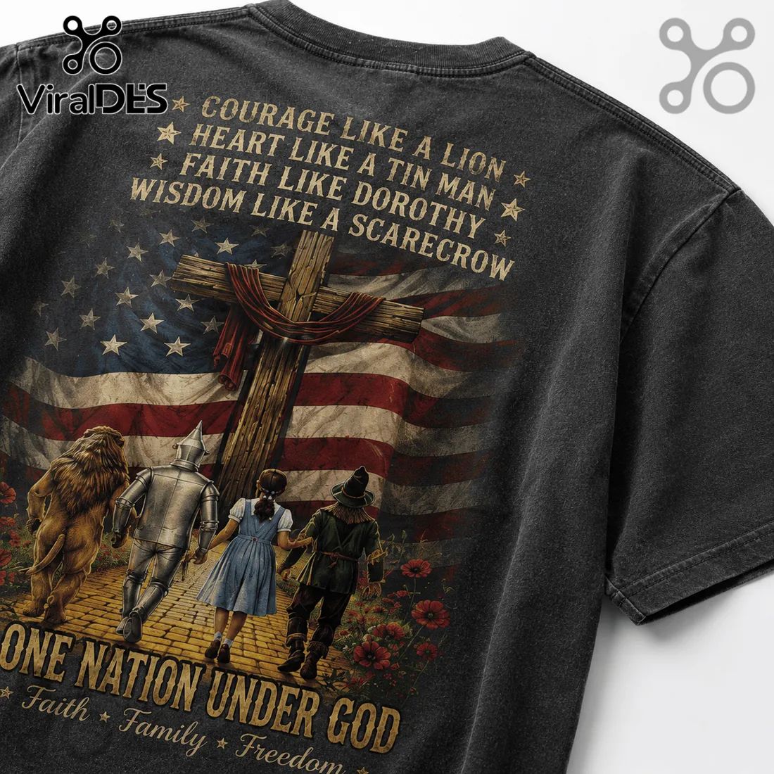 Wizard of Oz Faith Family Freedom Cotton T-Shirt