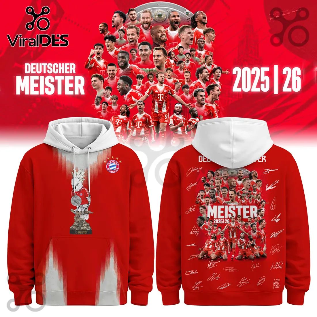 FC Bayern Munich Deutscher Meister 2025/26 T-Shirt