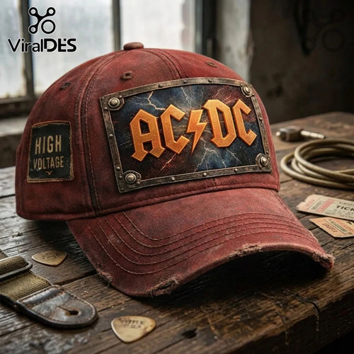 AC/DC High Voltage Vintage Distressed Rock Band Baseball Cap