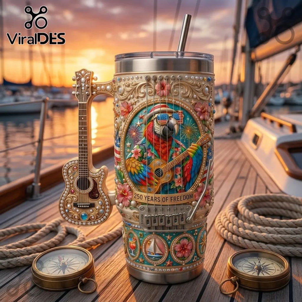 Jimmy Buffett Margaritaville 250 Years Stainless Steel Handle Tumbler