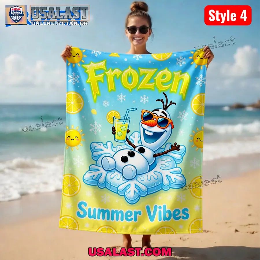 Frozen Movie Summer Vibes Beach Towel