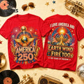 America 250 Earth Wind and Fire 250 Years of Freedom Anniversary Shirt