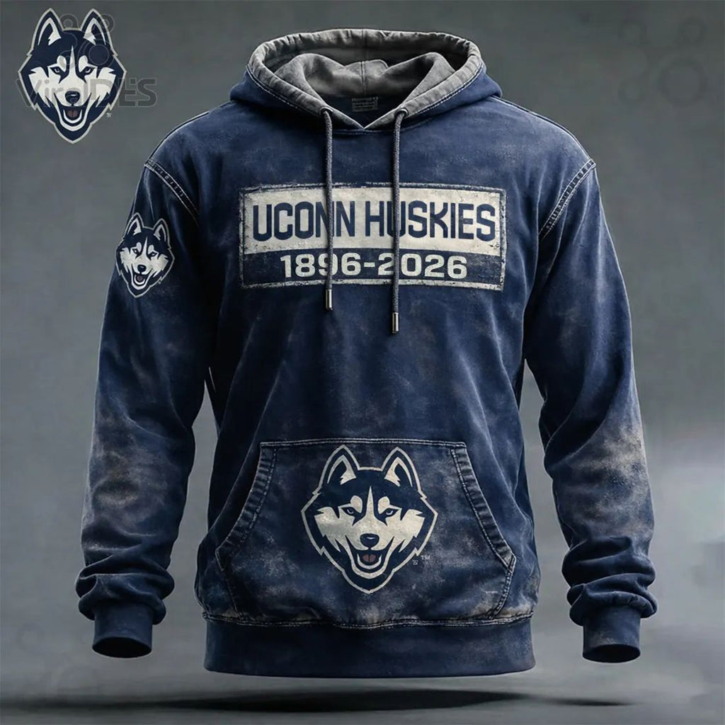 UConn Huskies 1896-2026 Legacy Vintage Washed Distressed Pullover Hoodie