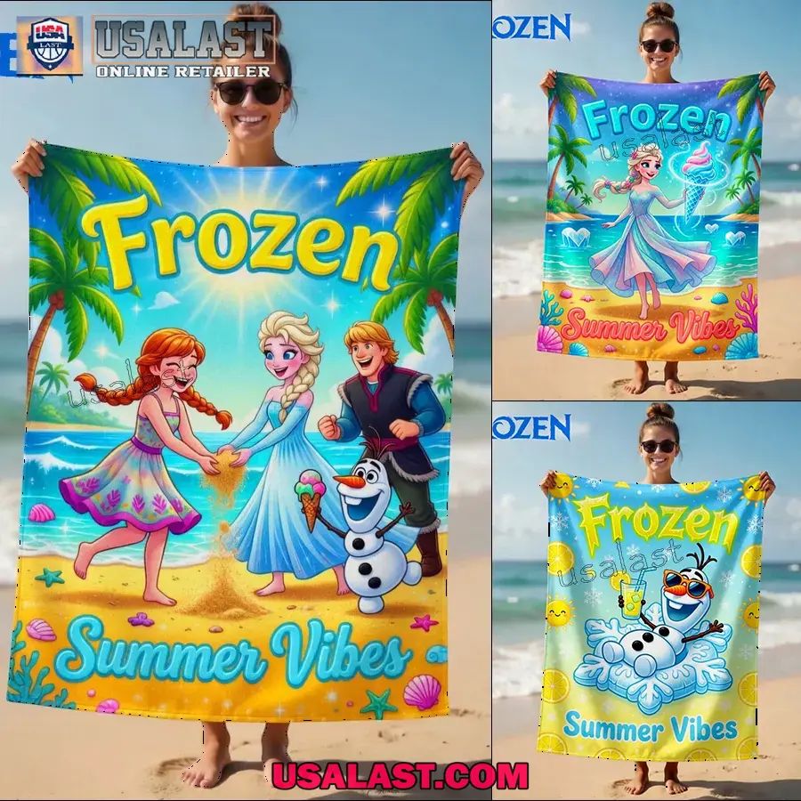 Frozen Movie Summer Vibes Beach Towel