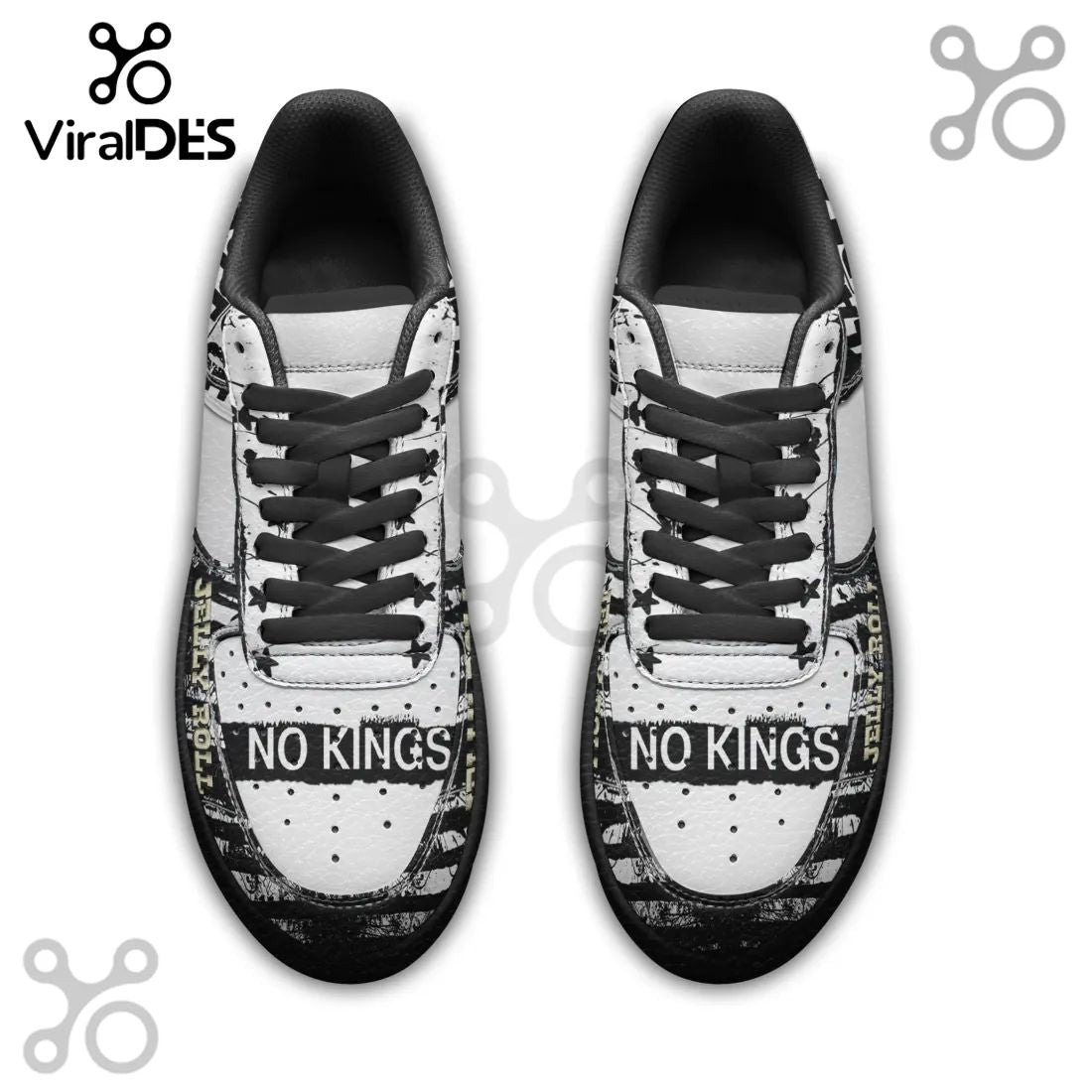 Black White Grunge Graphic Custom Streetwear Design Sneakers